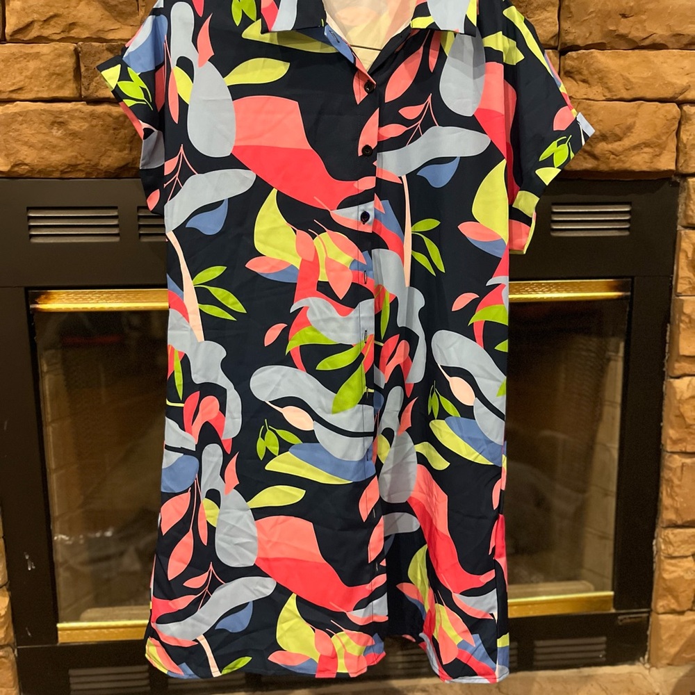 SHEIN Multicolor Abstract Midi Dress